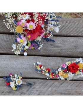 Boutonniere en fleurs eternelles creativite