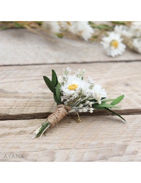 Boutonniere Discretion fleurs eternelles