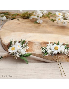 Boutonniere Discretion fleurs stabilisees