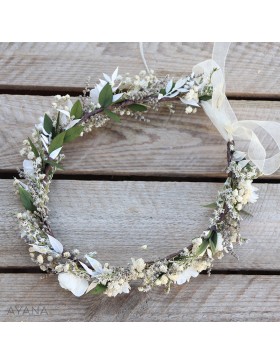 Couronne Fanny fleurs stabilisees