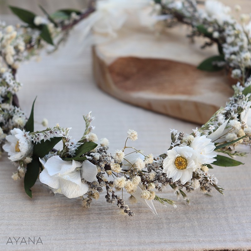 Couronne Fanny en fleurs eternelles