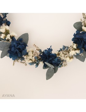 Couronne Classic blue en fleurs stabilisees