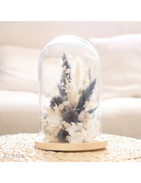 Cloche en fleurs eternelles graphisme vegetal