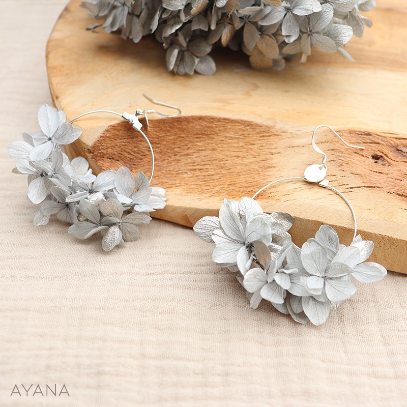 Boucles oreilles en fleurs sechees Athalia