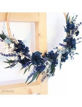 Couronne murale fleurs Ocean BLUE