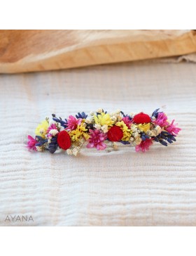 Barrette en fleurs eternelles Cameron