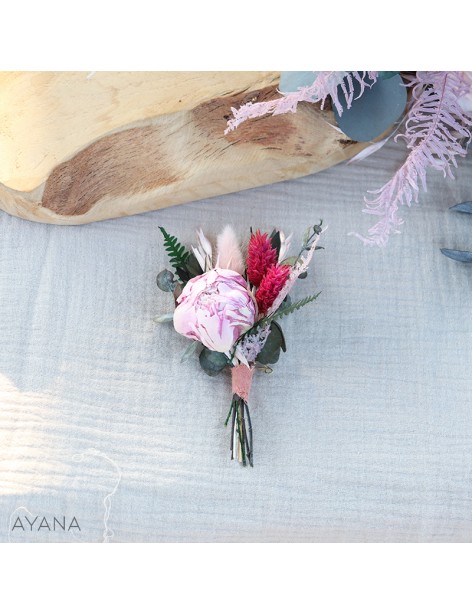 Boutonniere en fleurs eternelles GRACE