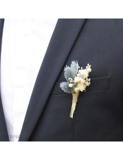 Boutonniere en fleurs eternelles ODYSSEE