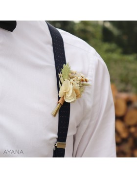 Boutonniere en fleurs stabilisees OFFRANDE