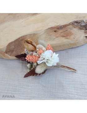 Boutonniere fleurs stabilisees Paillette