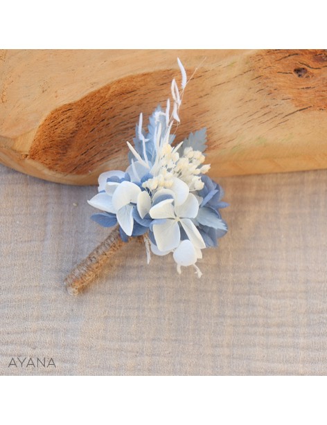 Peigne et boutonniere fleurs sechees SERENA