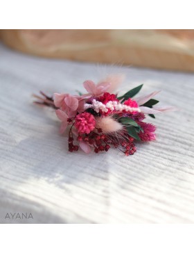 Boutonniere en fleurs stabilisees GAIETE