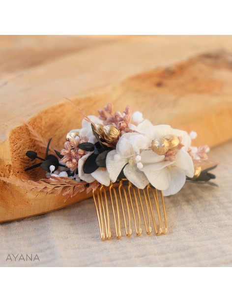 Peigne en fleurs stabilisees CANDICE