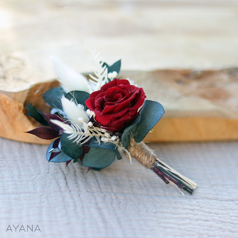 Boutonniere en fleurs sechees NOCTAMBULE