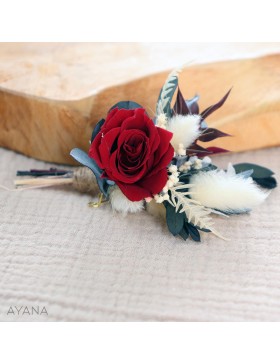 Boutonniere en fleurs stabilisees NOCTAMBULE