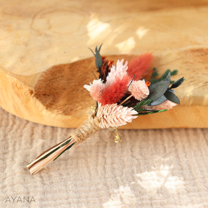 Boutonniere fleurs sechees TENDANCE