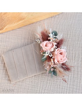 Boutonniere pochette fleurs eternelles SERMENT