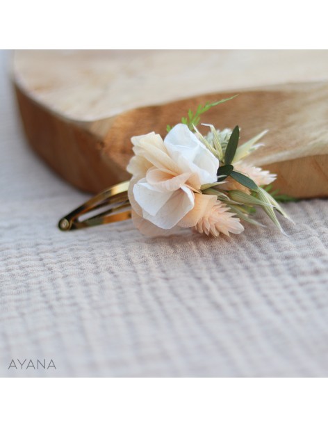 Barrette clic clac fleurs sechees COLINE