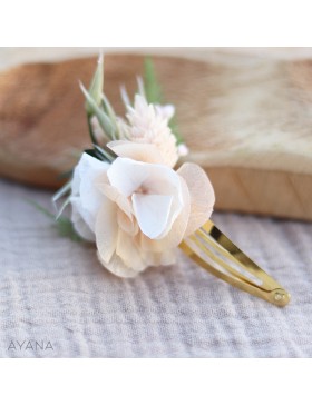 Barrette clic clac en fleurs stabilisees COLINE