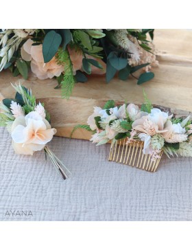 Boutonniere fleurs sechees COMPASSION