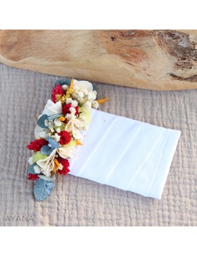 Boutonniere pochette MINUTIE fleurs eternelles