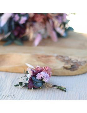 Boutonniere fleurs sechees AMABILITE